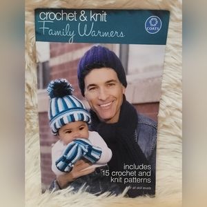 2007 Coats & Clark Crochet & Knit Family Warmers Soft Cover Booklet 15 Projects